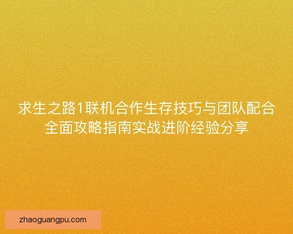 求生之路1联机合作生存技巧与团队配合全面攻略指南实战进阶经验分享