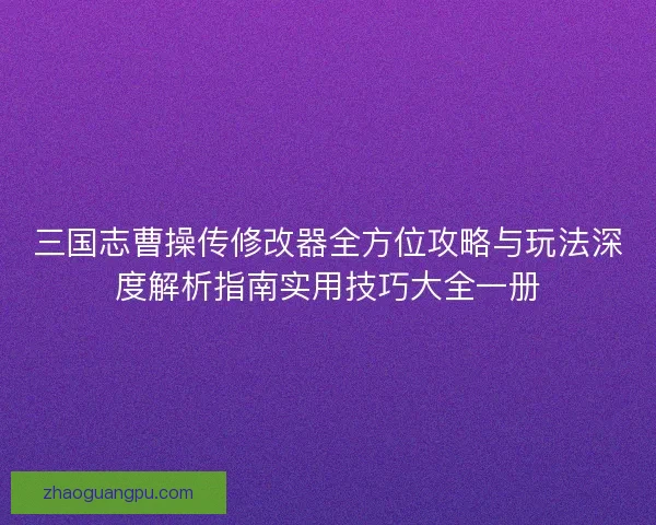 三国志曹操传修改器全方位攻略与玩法深度解析指南实用技巧大全一册 三国志曹操传修改器全方位攻略与玩法深度解析指南实用技巧大全一册